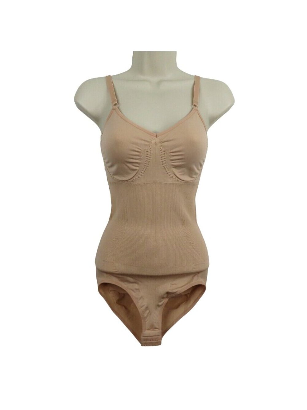 Womens Extra Large XL Nude Tan Spaghetti Strap Wireless Bodysuit Shapewear NWOT